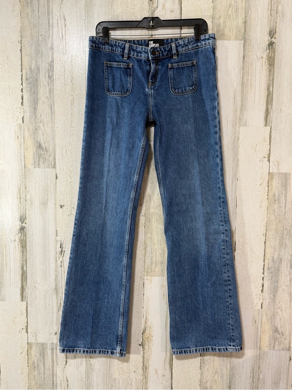 The Kooples Women's Ultra Low Rise Dress Blue Flare Jeans